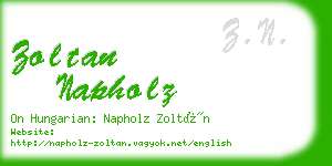 zoltan napholz business card